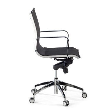 office chair black chromed frame net mesh fixed armrests 4