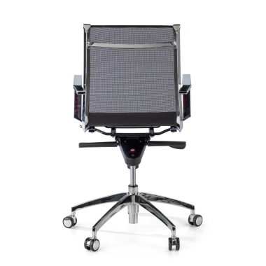 office chair black chromed frame net mesh fixed armrests 6