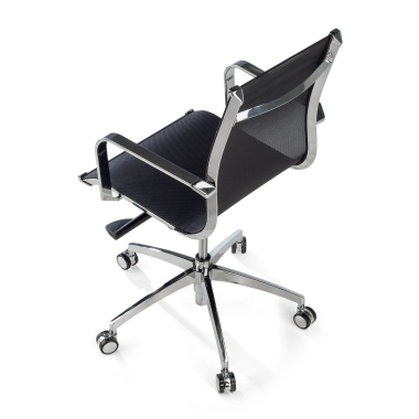 office chair black chromed frame net mesh fixed armrests 7
