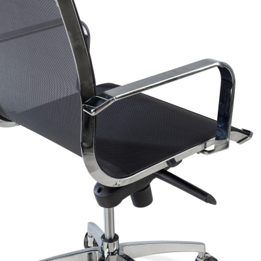 office chair black chromed frame net mesh fixed armrests 8