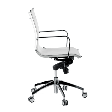 office chair white chromed frame net mesh fixed armrests 4