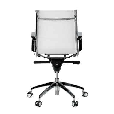 office chair white chromed frame net mesh fixed armrests 6