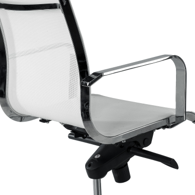 office chair white chromed frame net mesh fixed armrests 9