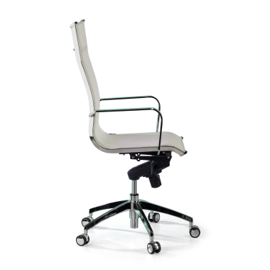 office chair white chromed frame net mesh fixed armrests 10