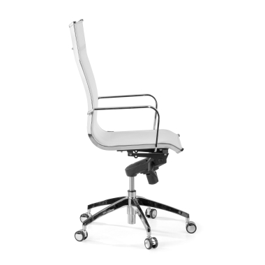 office chair white chromed frame net mesh fixed armrests 6
