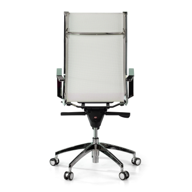office chair white chromed frame net mesh fixed armrests 9