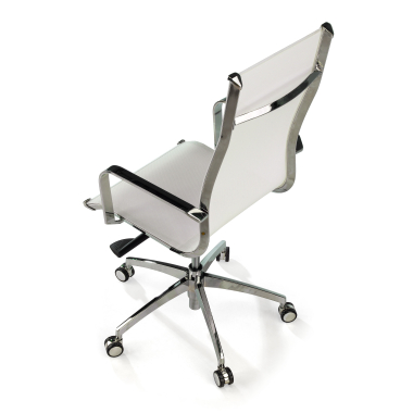 office chair white chromed frame net mesh fixed armrests 8