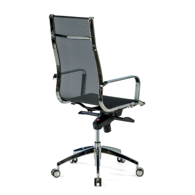 office chair black chromed frame net mesh fixed armrests 9