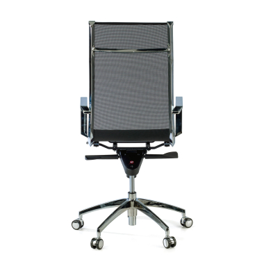 office chair black chromed frame net mesh fixed armrests 7