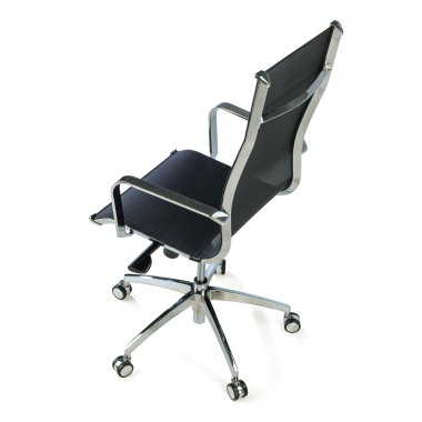 office chair black chromed frame net mesh fixed armrests 8