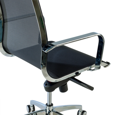 office chair black chromed frame net mesh fixed armrests 6