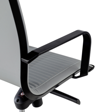 office chair gray black frame faux leather synthetic leather fixed armrests 6