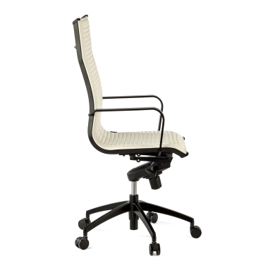 office chair white black frame faux leather synthetic leather fixed armrests 6