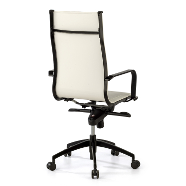 office chair white black frame faux leather synthetic leather fixed armrests 7