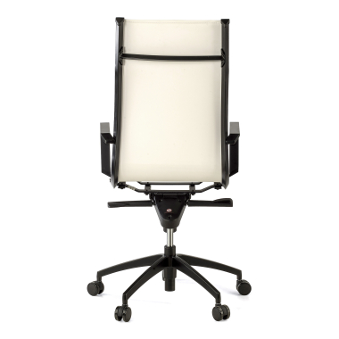 office chair white black frame faux leather synthetic leather fixed armrests 8