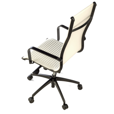 office chair white black frame faux leather synthetic leather fixed armrests 9