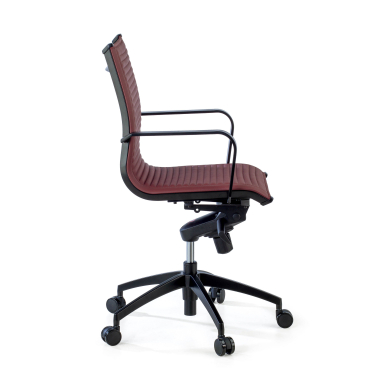 office chair red black frame faux leather synthetic leather fixed armrests 4