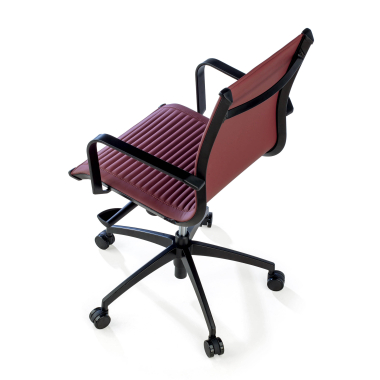 office chair red black frame faux leather synthetic leather fixed armrests 7