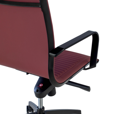 office chair red black frame faux leather synthetic leather fixed armrests 6