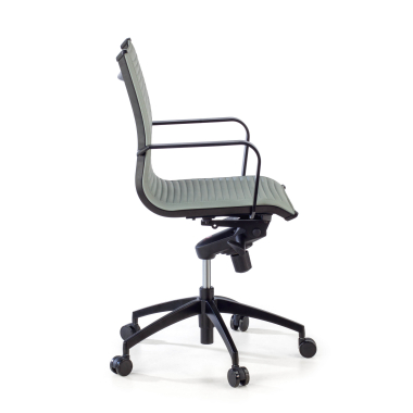 office chair gray black frame faux leather synthetic leather fixed armrests 4