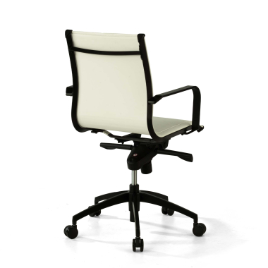 office chair white black frame faux leather synthetic leather fixed armrests 9