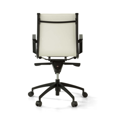 office chair white black frame faux leather synthetic leather fixed armrests 7