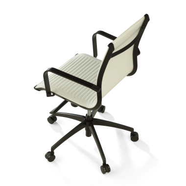 office chair white black frame faux leather synthetic leather fixed armrests 8