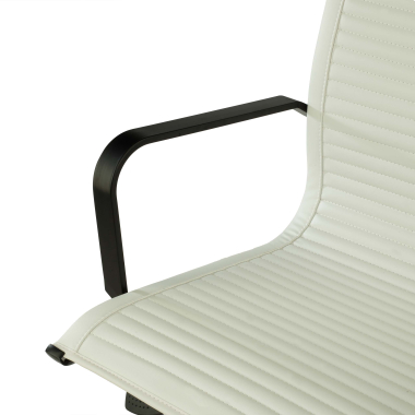 office chair white black frame faux leather synthetic leather fixed armrests 5