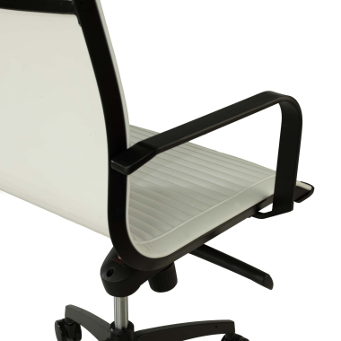 office chair white black frame faux leather synthetic leather fixed armrests 6