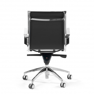office chair black chromed frame faux leather synthetic leather fixed armrests 7