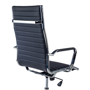 office chair black high back synthetic leather fixed armrests 7