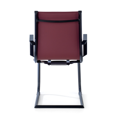 visitor chair red black frame faux leather synthetic leather fixed armrests 6