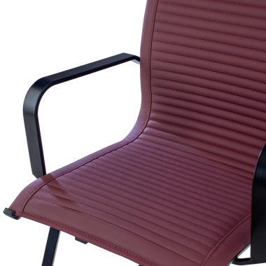 visitor chair red black frame faux leather synthetic leather fixed armrests 8