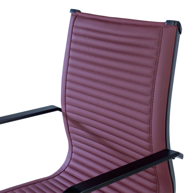 visitor chair red black frame faux leather synthetic leather fixed armrests 9