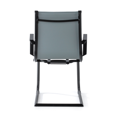 visitor chair gray black frame faux leather synthetic leather fixed armrests 9