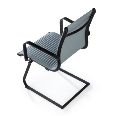 visitor chair gray black frame faux leather synthetic leather fixed armrests 7