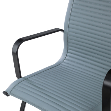 visitor chair gray black frame faux leather synthetic leather fixed armrests 5