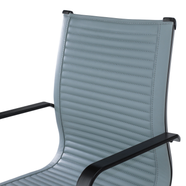 visitor chair gray black frame faux leather synthetic leather fixed armrests 8
