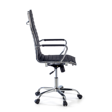 office chair black high back synthetic leather fixed armrests 4