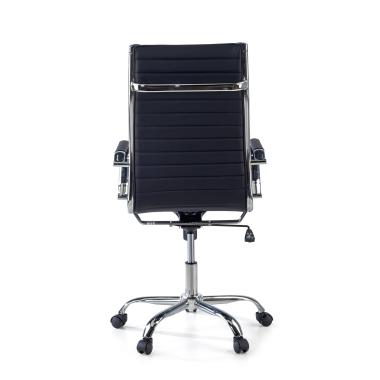 office chair black high back synthetic leather fixed armrests 8