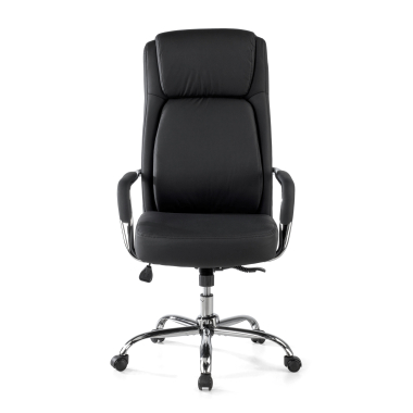 office chair black deluxe synthetic leather upholstered armrests 3