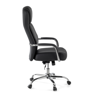office chair black deluxe synthetic leather upholstered armrests 4