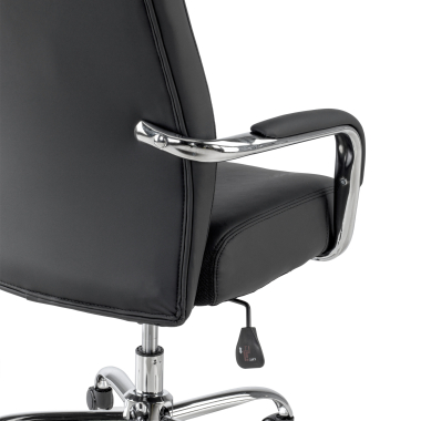 office chair black deluxe synthetic leather upholstered armrests 5