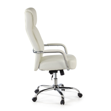office chair white deluxe synthetic leather upholstered armrests 4