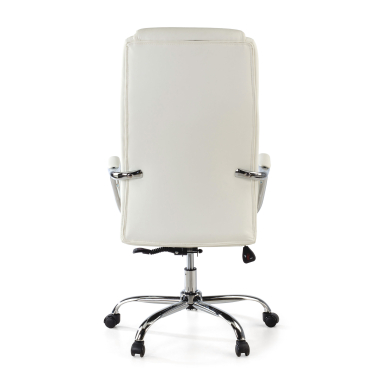 office chair white deluxe synthetic leather upholstered armrests 7