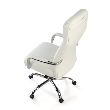 office chair white deluxe synthetic leather upholstered armrests 8