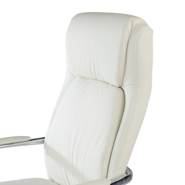 office chair white deluxe synthetic leather upholstered armrests 6
