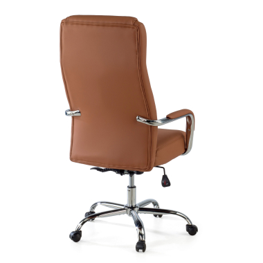 office chair brown deluxe synthetic leather upholstered armrests 9