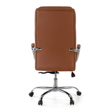 office chair brown deluxe synthetic leather upholstered armrests 7
