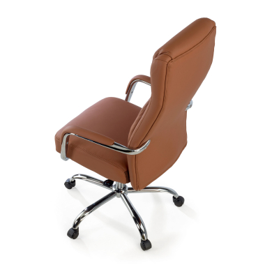 office chair brown deluxe synthetic leather upholstered armrests 8